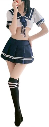 JasmyGirls School Girl Outfit Lingerie Schoolgirl Costume Kawaii Anime Cosplay Lingerie Naughty Japanese Uniform Stockings in Saudi Arabia