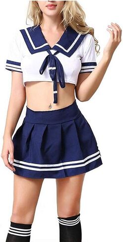 JasmyGirls School Girl Outfit Lingerie Schoolgirl Costume Kawaii Anime Cosplay Lingerie Naughty Japanese Uniform Stockings in Saudi Arabia