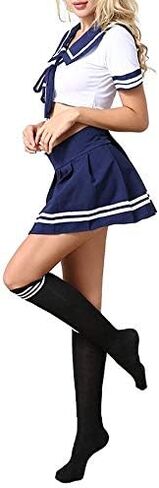 JasmyGirls School Girl Outfit Lingerie Schoolgirl Costume Kawaii Anime Cosplay Lingerie Naughty Japanese Uniform Stockings in Saudi Arabia