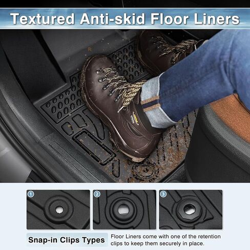Mixsuper Truck Bed Mat for Ford Ranger SuperCrew 2019-2024, Only Fit 5ft Bed, All Weather Truck Rugged Bed Liner TPE Durable Odorless Black in Saudi Arabia
