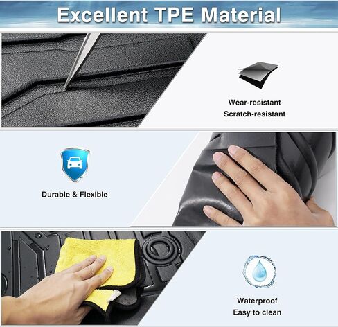 Mixsuper Truck Bed Mat for Ford Ranger SuperCrew 2019-2024, Only Fit 5ft Bed, All Weather Truck Rugged Bed Liner TPE Durable Odorless Black in Saudi Arabia