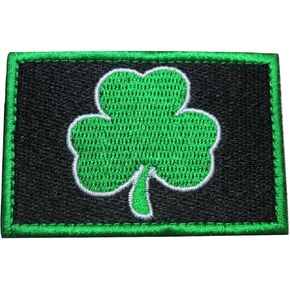 TrendyLuz Lucky Shamrock Clover Green Irish Ireland St. Patrick Embroidered Hook & Loop Patch