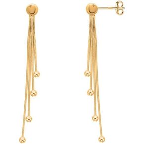 Savlano 925 Sterling Silver 18k Gold Plated Dangle Drop Ball Tassel Stud Earrings For Women and Teens Comes In White Gold, Yellow Gold & Rose Gold Colors Comes With Savlano Gift Box