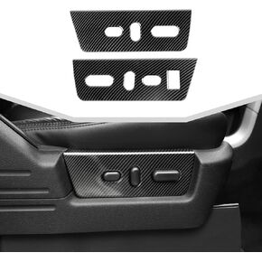 for F150 Carbon Fiber Power Seat Switch Panel Trim Cover Compatible with Ford F150 2009-2014 Carbon Fiber Interior Accessories 2pcs