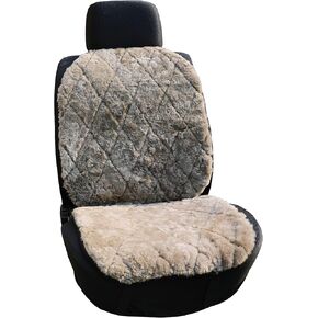 Genuine Sheepskin Car Seat Covers Shearing Car Seat Covers Sheepskin Wool Detachable Premium Car Seat Cover (Black Color)