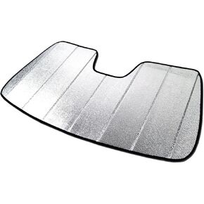 Custom Fit Car Sun Shade Windshield | Sun Visor | Car Window Shades | Fold Up Front Sunshade Visor | Compatible With Nissan Leaf ZE0 2010-2017 | CFS-270-S | Silver & Grey 1-pc Set