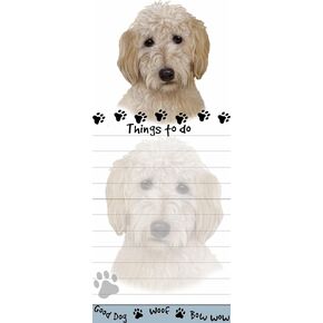 "Goldendoodle Magnetic List Pads" Uniquely Shaped Sticky Notepad Measures 8.5 by 3.5 Inches