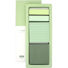 Lined Sticky Notes Set 240 Sheets Square Lined Sticky Notes Pads 240 Sheets Pastel Small Sticky Notes, 4 Pads/Pack (Green)