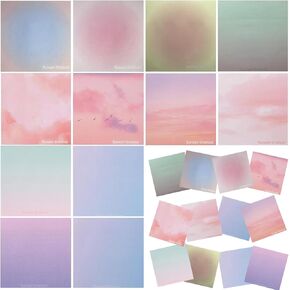 12 Pack Gradient Color Sticky Note Pads, Multiple Designs of Watercolor Cloud Self Stick Notes Self Adhesive Memo Pads, Notes Memo Pads for Reminders Studying Office School Home (3.2 x 3.2Inch)