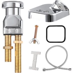 Varku 7 Pcs Shampoo Bowl Vacuum Breaker Kit, Shampoo Faucet Kit with Breaker Vacuum, Crossover Hose, Receiver Plate, Salon Sink Replacement Parts, Prevent Backflow Pressure