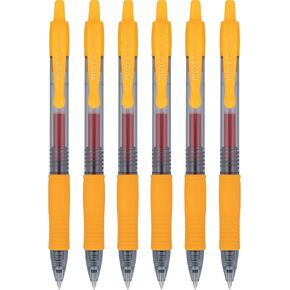 PILOT G2 Premium Retractable and Refillable Gel Ink Pens, 0.7mm Fine Point, Apricot Orange, 6 Count