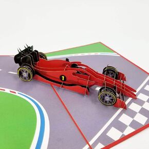 Racing Car 3D pop up greeting card - Formula One, Car Racing, F1, Happy Birthday, Congratulations, Car Lover, Just Because, Friendship, Thank You, Father's Day | Pop Card Express (Racing Car Birthday Card)