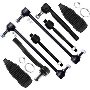 SCITOO 8-PC SET Suspension Kit For 2001-2005 For Acura MDX 2003-2005 For Honda Pilot Front Inner Outer Tie Rod End Sway Bar End Link Steering Boot