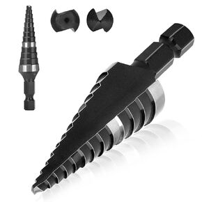 Step Drill Bits for Steel, 1/8" to 1/2", Cobalt Drill Bit, Heavy Duty for Stainless Steel, Hard Metal,Wood, 13-Steps, 206