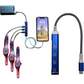 MultiCharger for MagicBand+, MagicBand + & Magic Band Compatible with FuelRod and Other External Battery. Disney World Accessories for Trip to Disneyland or Cruise (USB-C, 1-Pack)