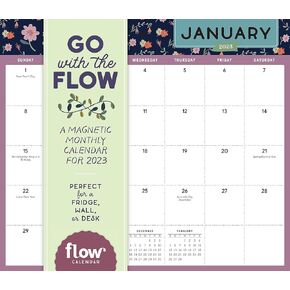 Go with the Flow: A Magnetic Monthly Wall Calendar 2023: Perfect for a Fridge, Wall, or Desk