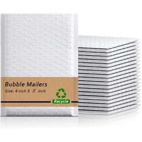 Bubble Mailers 4x8"es 200pcs | Padded Envelopes Mailers | Sealing Shipping Bags for Small Business, Shipping Envelopes with Self Sealing, Waterproof and TearProof