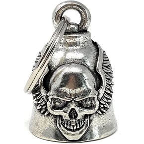 Bravo Bells Skull Upwing Bell - Biker Bell Accessory or Key Chain for Good Luck on The Road