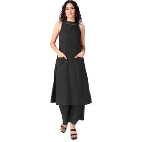 ladyline Beautiful Halter Neck Handwork Kurta with Pants Set Kurti Tunic Pocket Palazzo Pant (CEKP SCHL1190)
