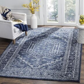 SAFAVIEH Adirondack Collection Accent Rug - 4' x 6', Navy & Ivory, Oriental Medallion Design, Non-Shedding & Easy Care, Ideal for High Traffic Areas in Entryway, Living Room, Bedroom (ADR108N)