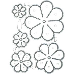 Silver Flowers Metal Cutting Dies Stencil DIY Scrapbooking Album Paper Card Template Mold Embossing Craft Decoration Metal Cutting Dies for Card Making, Die-Cutting and Embossing