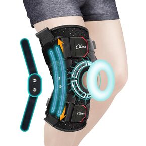 Knee Brace for Meniscus Tear, Adjustable Knee Brace with Removable Side Stabilizers & Patella Gel Pads, Hinged Knee Support for Pain Relief, Arthritis,ACL,MCL Injury or Surgery Recovery