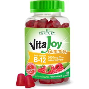 21st Century VitaJoy Extra Strength B-12 3000 mcg Gummies, Raspberry, 90 Count