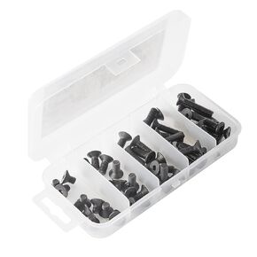 M6 x 20mm 25mm 30mm 35mm 40mm Flat Head Socket Cap Screws Countersunk Bolts, 10.9 Grade Alloy Steel, Black Oxide Finish, Fully Threaded, Metric Allen Hex Drive, Assortment Kit 50PCS