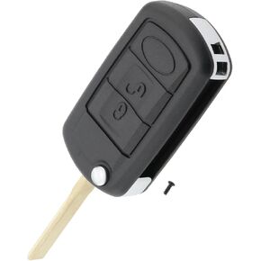 SING F LTD 3 Button Flip Car Key Fob Case with HU92 Blade Vehicle Shell Cover Replacement Compatible with Land Rover Discovery 2005 2006 2007 2008 2009 2010