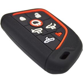Silicone Rubber Remote Smart Key Fob Case Cover Protector Holder for 7 buttons Chevrolet Corvette C8 Key Cover 2LT Z51 3LZ Z06