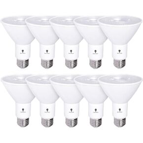 10 Pack PAR30 Amber Yellow LED Bug Light Bulb Outdoor LED Flood Light Bulb 12W 100 Watt Equivalent Dimmable Waterproof E26 Bug LED Yellow Light Bulbs Warm Bug-Free Lighting for Home Insect Repellent