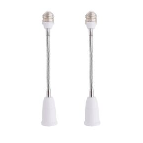 E26/E27 Light Socket Extender Adapter,30cm/12 inch Light Bulb Extension,E26 to E26 Socket Extender,Bendable Flexible Gooseneck Adjustable Extension Socket Extender Adaptor (2 Pack)