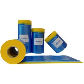Plastic Sheeting for Car Paint – Assorted 3 Sizes Multi Pack – No Residue Painters Tape with Drop Cloth – Automotive Masking Tape with Tarp Waterproof 65 Feet (59 x 35 x 18 Inch - 3RL)