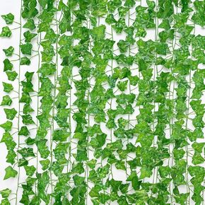 AIOR 24 Pack 168FT Fake Vines, Ivy Vines for Bedroom, Artificial Vines Green Vines Decorations Fake Leaves Hanging Vines for Room Wall Decor Indoor Outdoor Party Garden Wedding Decoration