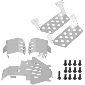 RC Chassis Armors, 5 Pcs Stainless Steel Chassis Armor Skid Plate Guard RC Chassis Armor for -4 82056-4 RC Car