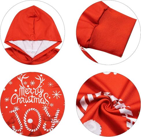 MNLYBABY Women's Christmas Hooded Sweatshirt Funny Santa Graphic Shirt Long Sleeve Pullover Tunic Hoodie Dress with Pockets in Saudi Arabia