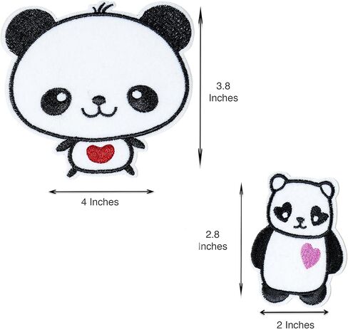 Set of 8 Assorted Embroidery Applique Decoration DIY Patch Panda Funny Custom Design face kit Iron on for Shirt Jacket Bag hat Pant Vest Jean Cotton Clothes Kid Love Great as Happy Birthday Gift… in Saudi Arabia