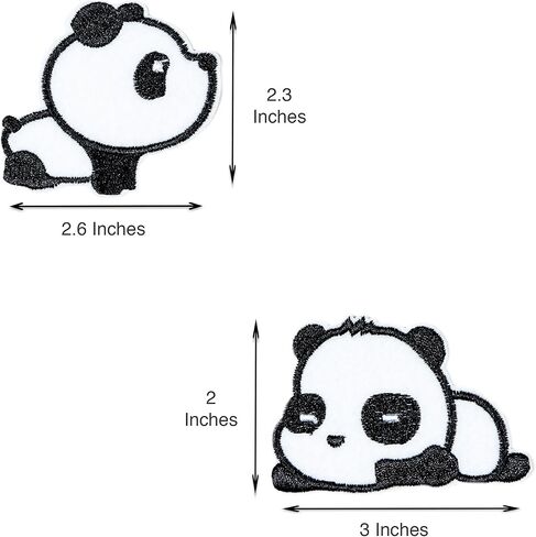 Set of 8 Assorted Embroidery Applique Decoration DIY Patch Panda Funny Custom Design face kit Iron on for Shirt Jacket Bag hat Pant Vest Jean Cotton Clothes Kid Love Great as Happy Birthday Gift… in Saudi Arabia
