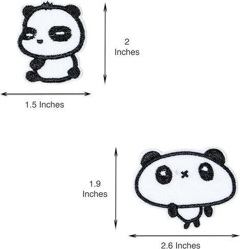 Set of 8 Assorted Embroidery Applique Decoration DIY Patch Panda Funny Custom Design face kit Iron on for Shirt Jacket Bag hat Pant Vest Jean Cotton Clothes Kid Love Great as Happy Birthday Gift… in Saudi Arabia