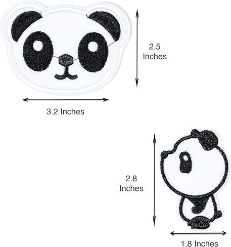 Set of 8 Assorted Embroidery Applique Decoration DIY Patch Panda Funny Custom Design face kit Iron on for Shirt Jacket Bag hat Pant Vest Jean Cotton Clothes Kid Love Great as Happy Birthday Gift… in Saudi Arabia