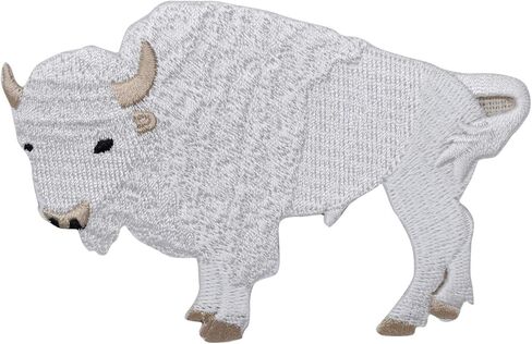 White Buffalo American Bison Embroidered Iron on Patch in Saudi Arabia