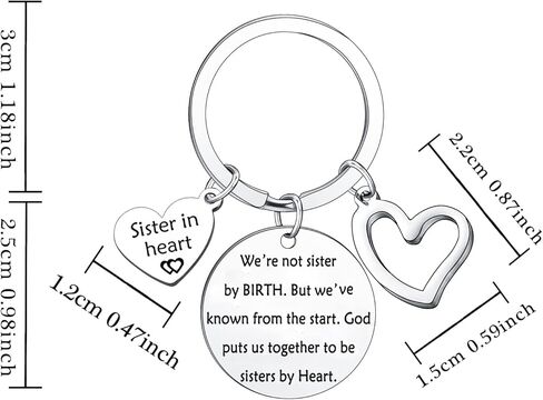 نحن لسنا أخوات بالولادة ولكننا عرفنا منذ البداية أن سلسلة المفاتيح الأخت في مجوهرات القلب تقدم أفضل سلسلة مفاتيح للأخت هدايا الصداقة سلسلة مفاتيح من الأخت in Kuwait