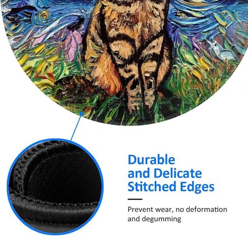 Black Cat Round Mouse Pad Gaming Mouse Desk Pad Mat Mousepads with Non-Slip Rubber Base Small Mousepad Office Home Personalized Mouse Pad Washable 7.9×7.9×0.12 inches in Saudi Arabia