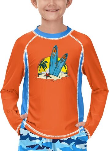 BesserBay Boys Sun Protective Long Sleeve Thumb Holes Rash Guard Shirt in Kuwait