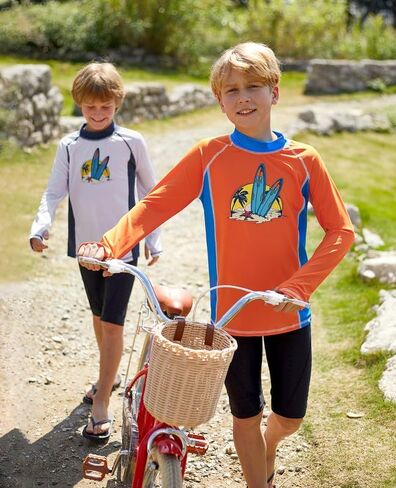 BesserBay Boys Sun Protective Long Sleeve Thumb Holes Rash Guard Shirt in Kuwait