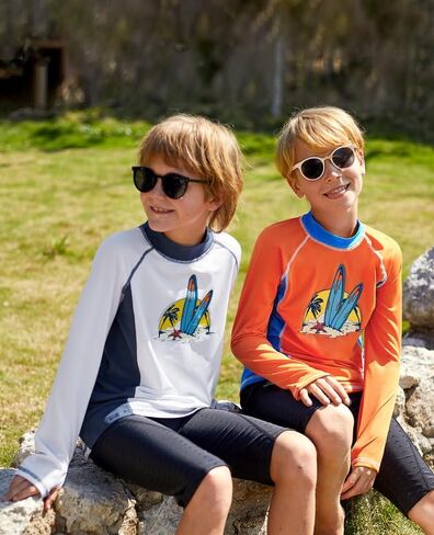 BesserBay Boys Sun Protective Long Sleeve Thumb Holes Rash Guard Shirt in Kuwait