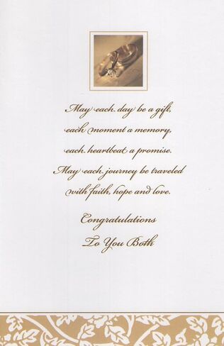 Religious Beautiful Wedding Rings Symbolic Elegant Design Marriage Celebration Classy Swirl Pattern Thoughtful 50th Anniversary Happy Anniversary Greeting Card for 50 Years (fifty) with Bible Verse - Happy 50th Anniversary - "And Now These Three Remain: F in Saudi Arabia