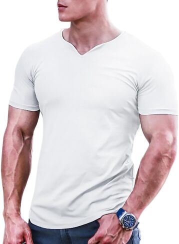 قمصان وتي شيرتات رياضية للرجال في كمال الأجسام سريعة الجفاف للعضلات، تي شيرت للتمارين الرياضية في صالة الألعاب الرياضية، بأكمام قصيرة شبكية in Kuwait