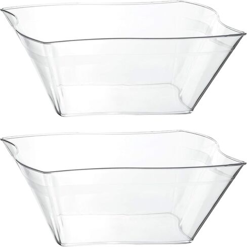 PLASTICPRO Disposable Elegant Wave Design Square Plastic Serving Bowls Heavy Duty for Party's Snack or Salad Bowl (4, Medium) in Saudi Arabia