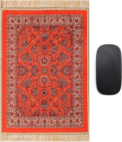 Velvet Rug Mouse Pad | Bohemian Style Design Woven Rug Mousepad Carpet Mouse Pads for Office Decor | Desk Mouse Mat 8.6" x 11.8" Small Mouse Protector (Blue V) in Saudi Arabia
